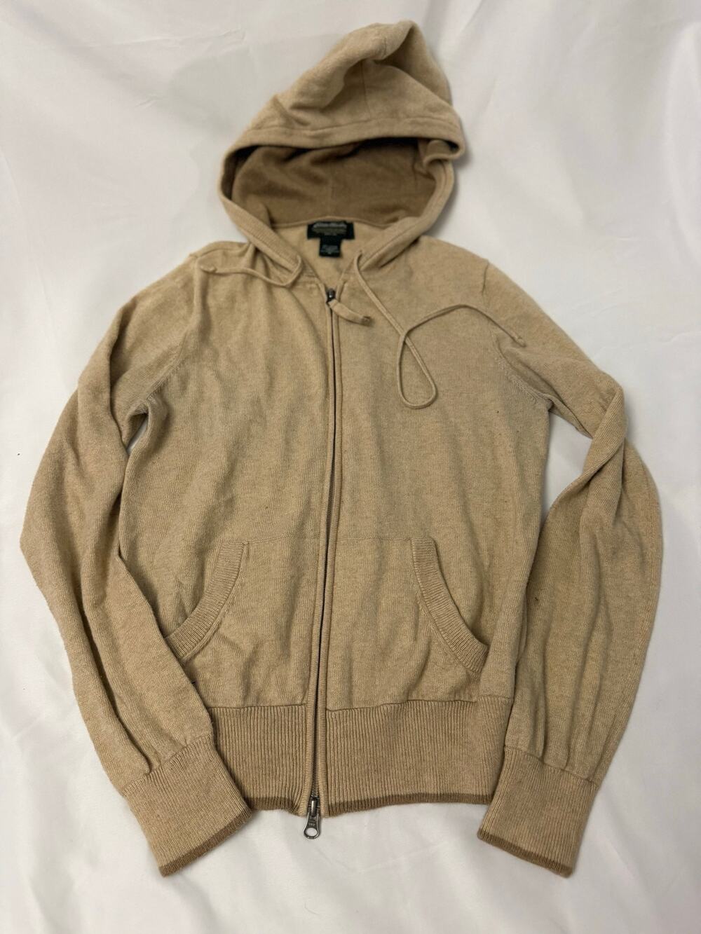 Eddie Bauer Cotton Cashmere Full-Zip Sweater Hoodie Medium